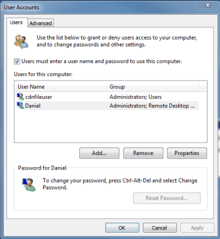 How to delete saved network users